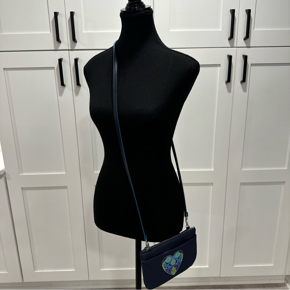 Brighton Small Navy Blue Purse Heart Pretty Crossbody 8x5” - Picture 5 of 5